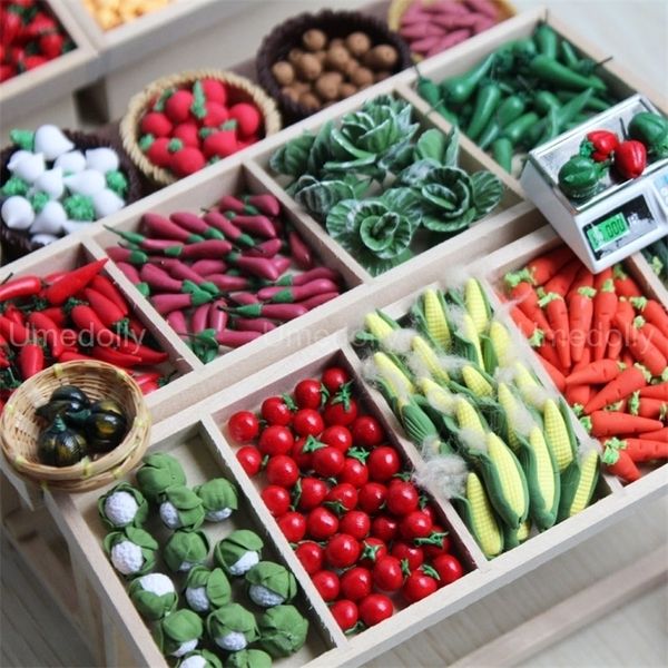 112 Échelle Miniature Légumes Mini Maïs Carotte Faire semblant De Jouer Maison De Poupée Alimentaire pour OB11 BJD Poupée Cuisine Supermarché Jouet 220725