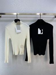 1125 2023 Милан, осенний женский свитер, фирменный стиль, белый свитер с длинным рукавом, высокое качество, женские weilanY986