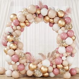112 pièces Blush rétro rose ballons guirlande arc Kit pour fête d'anniversaire mariage bébé douche décorations 240124