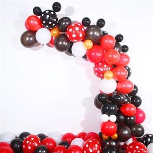 113 stuks DIY rood zwart-wit ballonnen Garland Arch Kit Casino thema feestavond ballon bruiloft verjaardagsfeestje decoraties T200251f