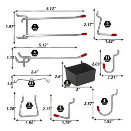 114pcs/140 stcs metalen pegboard hooks pegs bord Organisator assortiment kit locks garage werk werking opslagtoepassingen opslagtoepassingen