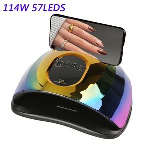 114W drogende manicure led UV -lamp voor een gel Poolse droger met slimme sensor professionele nagelsalonapparatuur 220607