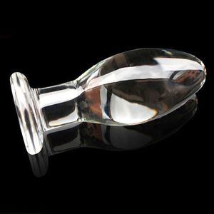 115*45mm Crystal Butt Vagina Dildo Dilator G Spot Clear Glass Smooth Anal Plug Adutl Juguetes sexuales para mujer Buttplug