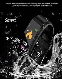 115 Plus Bluetooth Smart Watch Heart Rate Fitness Tracker Presión arterial Wallwatch impermeable Sports Smart Bracelet para Android i3668882