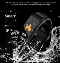 115 Plus Bluetooth Smart Watch Heart Rate Fitness Tracker Presión arterial Mundial de pulsera impermeable Sports Smart Bracelet para Android i6372444