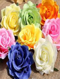 115cm Rose Heads Fleurs artificielles Plastique Fausses Fleurs Tête Fleurs de soie de haute qualité Décoration de mariage Mur Decorati1275137