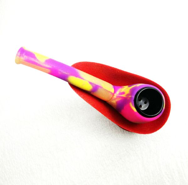 115mm mini pipe en verre de silicone pipes à fumer colorées cuillère portable de haute qualité pour la vente au détail ou en gros