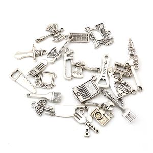 115 stks Antieke Zilver Legering Mix Tool Charms Hangers voor Sieraden Maken Armband Ketting DIY Accessoires A-660