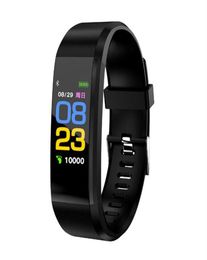 Bracelet 115Plus Bracelet Sécurité artérielle Band Smart Fitness Tracker Smartband Broupeau pour les bracelets Fitbits Watchs220Z6296916