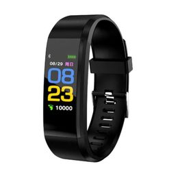 Bracelet 115Plus Bracelet Cadre cardiaque Pression artérielle Smart Fitness Tracker Smartband Broupeau pour les bracelets Fitbits Watch2262136