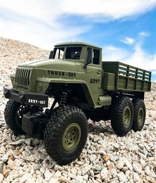 116 camion militaire de voiture RC à grande vitesse 24G télécommande à six roues modèle de véhicule d'escalade tout-terrain jouet pour enfants cadeau d'anniversaire 2017026066