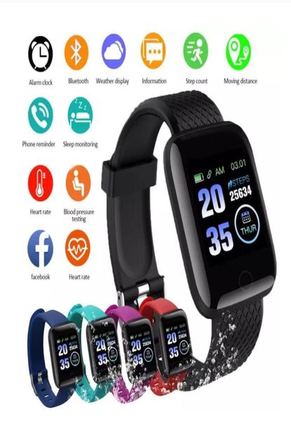 116 Plus Smart Watch 116Plus Bracelet de sport multifonctionnel Smart Wristband IP67 Bit Fit Bit Smart Digital Wrists 1708348