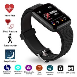 116 Plus Smart Watch Watch Medición de la presión arterial Muñecas de las pulseras impermeables Monitor de rastreador de la pulsera Hearter Monitor Productor Mujeres Hombres
