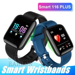 116 Plus Reloj inteligente Pulseras Rastreador de ejercicios Ritmo cardíaco Contador de pasos Monitor de actividad Banda Pulsera PK 115PLUS para teléfono Android