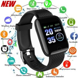 116 Plus Smart Watch for Men Women Bluetooth Sports Watch Heart Monitor Monitor Bracelet intelligent de pression artérielle pour Android iOS Nouveau