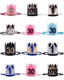 11630 Chapeaux de fête d'anniversaire pour enfants adultes Girls Kawaii Princesse Couronne Caps Femmes Birthday Cake Caps POPS Party décor6324983