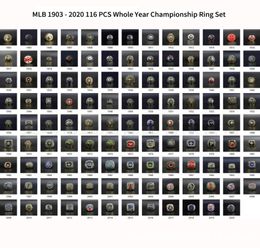 116pcs 1903 tot 2021 Baseballteam S Ring Set Souvenir Men Fan Gift 20204212336