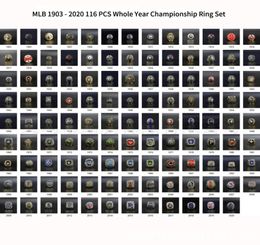 116pcs 1903 tot 2021 Baseballteam S Ring Set Souvenir Men Fan Gift 20204343945