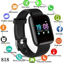 116plus Smart Horloge Mannen Bloeddruk Waterdichte Smartwatch Vrouwen Hartslagmeter Fitness Tracker Horloge Sport Voor Android IOS 818DD