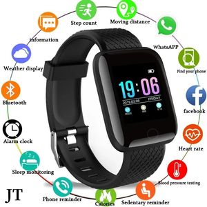 116plus reloj inteligente hombres presión arterial impermeable reloj inteligente mujeres monitor, seguidor Fitness de ritmo cardíaco reloj deportivo para Android IOS 8J8DD