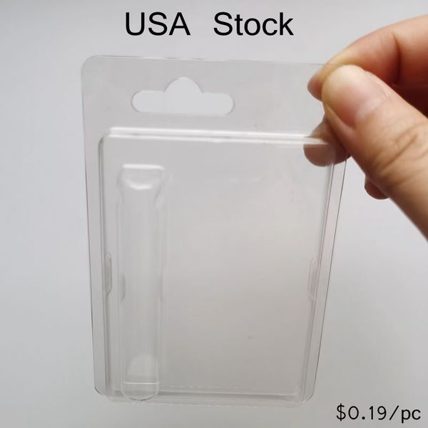 116X75 mm Tamaño Paquete de concha de almeja EE. UU. Stock 0,8 ml 1,0 ml Paquete de cartucho de vapeo Plástico transparente Concha de almeja Atomizar embalaje Personalizar e cig