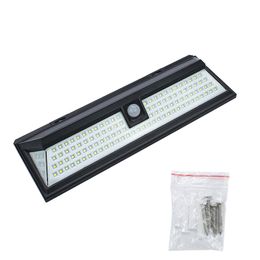 118 LED Luces de pared solares Lámpara solar para exteriores Luz solar alimentada 3 modos Sensor de movimiento PIR para decoración de jardines Wall Streets crestech