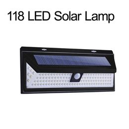 118 LED Solar Wall Lights Powered Motion Sensor Wall Beveiliging Lichtlamp Garden Outdoor Garden Decoratie Wall Streets Crestech Crestech