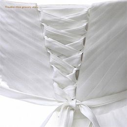 118 inch Bruiloft Dr Rits Vervanging Verstelbare Corset Terug Kit Lace-Up Satijnen Ribb Stropdassen voor Bruidsbanket Avondjurk K8no #