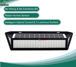 Lámpara solar de 118 lámpara de pared de inducción humana 3 modos de iluminación impermeable IP65 Luz de pared solar control remoto1505802