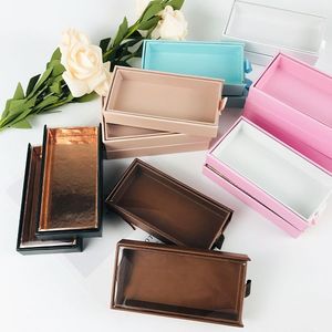 Cajas de pestañas de 118x60x22mm, caja de pestañas con cajón transparente de Color puntual, logotipo impreso en stock, un par de cajas de pestañas con ventana magnética