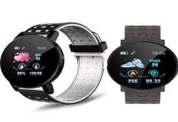119 Plus Bluetooth montre intelligente bracelets pression artérielle Smartwatch ronde montres de sport bande Tracker Smartband pour Android IOS3421904