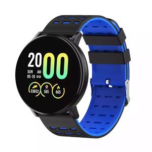 119 Plus Smart Watch Men Dames bloeddruk waterdichte sport ronde smartwatch smart clock fitness tracker voor Android iOS