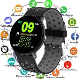 Reloj de pulsera inteligente 119 plus, rastreador de fitness de pantalla táctil única con monitor de presión arterial y frecuencia cardíaca, relojes deportivos impermeables