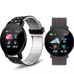 119 Plus Sport Relojes inteligentes Mujeres Hombres Reloj inteligente Pulsera Monitor de ritmo cardíaco banda de reloj para Android iOS