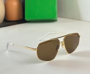 1194 Zonnebril Goud Bruin Schild Vorm Heren Designer Zonnebril Shades Sunnies Gafas de sol UV400 Brillen met Doos