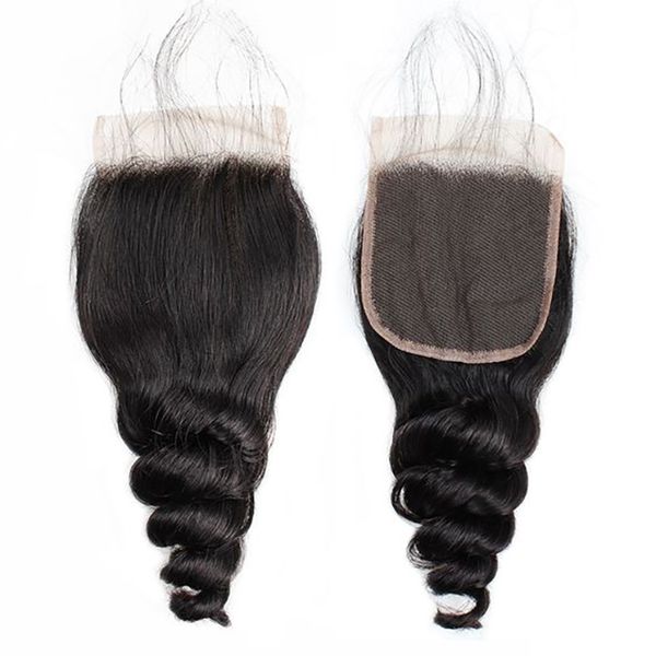 11A Vague Lâche 100% Bundles de Cheveux Humains Vierges plus transparent 4x4 Frontal Silk Extensions de Cheveux Humains Non Transformés Indien Malaisien Cambodgien Brésilien