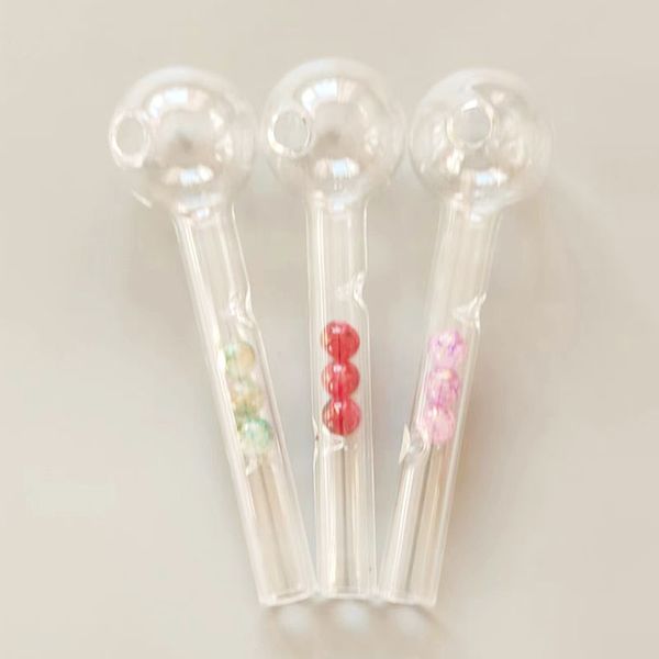 Brûleur à huile en verre Pyrex coloré de 11cm de long, tube en verre, accessoire pour fumer