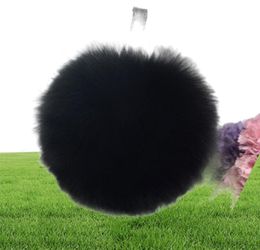 11 cm Luxury Y Real Fur Ball Pompom 12 couleurs authentique fourrure de fourrure en métal en métal Prendant sac charme FO-K045-ROSE1574004