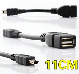 11cm Micro USB naar Mini USB Host OTG-kabel voor DAC Draagbare Digitale Versterker Tablet PC Mobiele Telefoon MP4 MP5 300PS / LOT