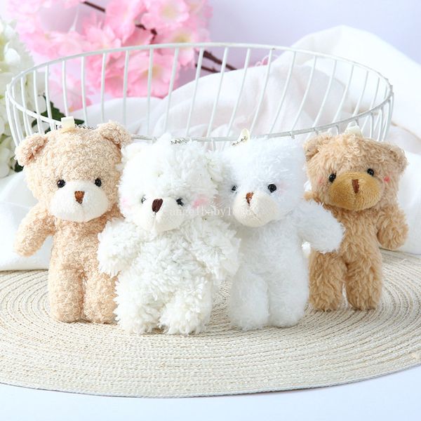 11 cm ours en peluche poupées en peluche jouets fille Kawaii dessin animé Animal ours jouets en peluche sac pendentif mignon Animal en peluche poupée porte-clés enfants noël anniversaire cadeau