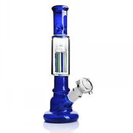 11 pouces bleu verre eau bangs narguilés chicha bécher bong verre tuyau de fumée barboteur en bas de la tige perc avec bol de 14 mm