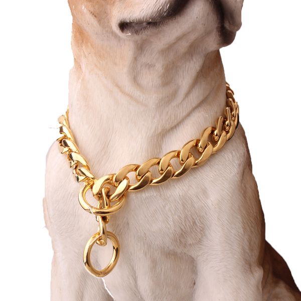 11 mm 316l en acier inoxydable pour chiens de compagnie Chaîne de chiens de compagnie Collier collier