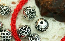 11mm Chinese knoop Tibetaans Zilveren kraal voor armband Decoratieve Metalen DIY Sieraden Legering accessoires sey54