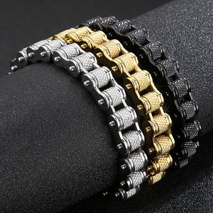 11mm Mode Punk Vélo Biker Chaîne Bracelet Hommes Femmes Or Argent Noir En Acier Inoxydable Moto Vélo Style Bracelets Lien Chaîne Bracelets Bijoux