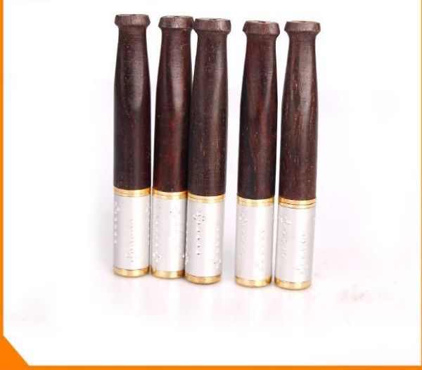 11mm pour le noyau porte-canne palissandre Double filtre porte-cigarette peut nettoyer le bois acajou porte-cigarette