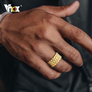 Anillo en forma de banda de reloj de 11mm para hombre, Color dorado, acero inoxidable, Punk, banda para el dedo, Rock, gótico, hip hop, joyería para niño