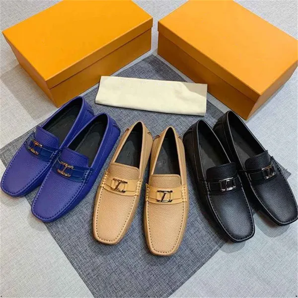 11model New Brown Designer Mocassins pour hommes Square Toe Slip-On Solid Black Blue Business Handmade Men Dress Shoes Livraison gratuite Taille 38-47
