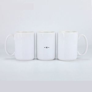 Taza de cerámica blanca en blanco de sublimación de 11 oz 15 oz con mango redondo recubierto Superficie brillante Vaso Paredes de vidrio coloreado Térmico por mar RRB13772