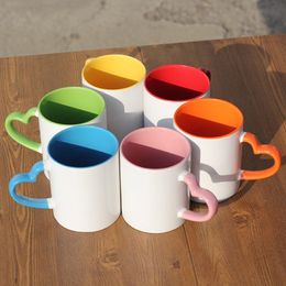 11oz lege keramische sublimatie beker mokken DIY kleurrijke warmteoverdracht koffiemok lege thermische water tuimelaar drinkware zee