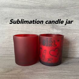 11oz Sublimatie Frosted Glass Candle Jar Candle Holder Blank Water Bottle DIY Heat Transfer Candle jar 011